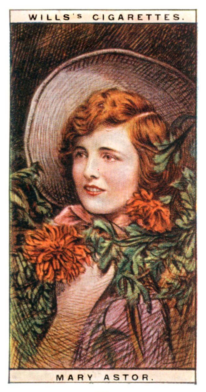 Mary Astor 1906-1987, Academy Award-winnende Amerikaanse actrice, 1928 door WD and HO Wills