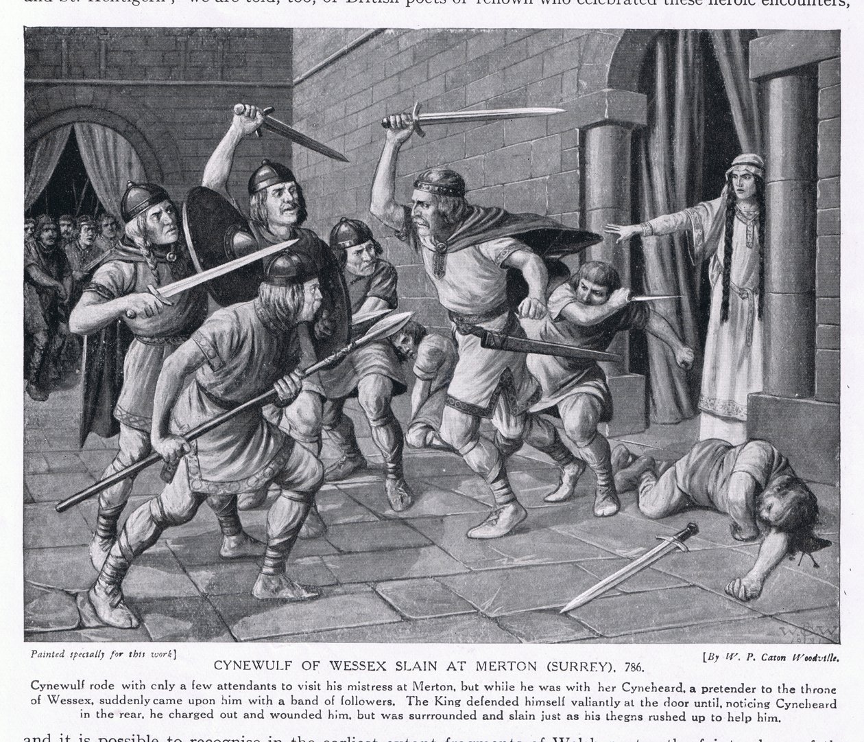 Cynewulf van Wessex gedood bij Merton, Surrey AD786, 1920