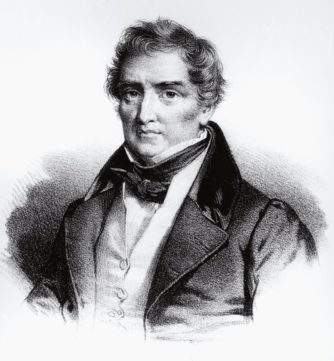 Portret van François Joseph Victor Broussais (1772-1838), Franse arts (gravure) door John Ward Dunsmore