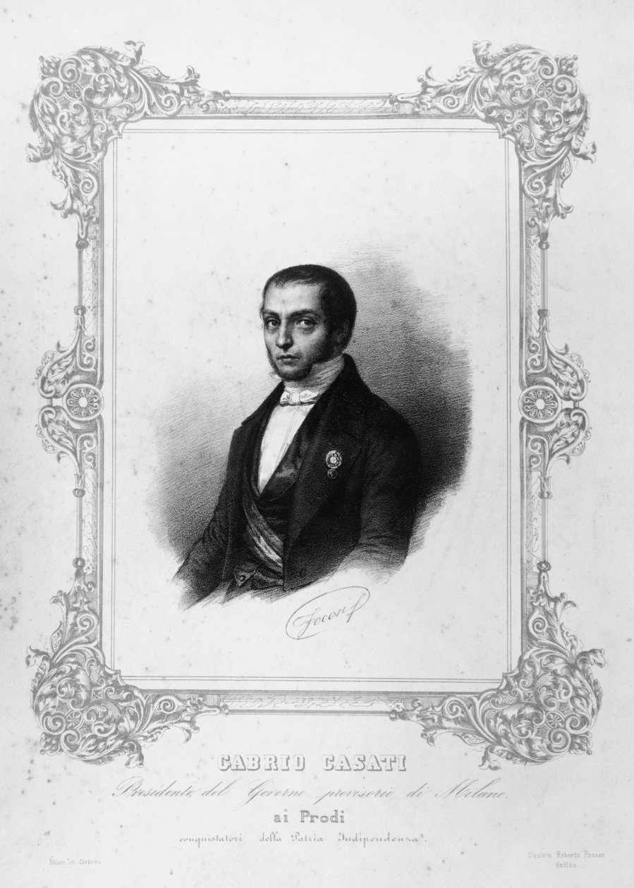 Portret van Gabrio Casati (1798-1873), Italiaanse politicus door John Ward Dunsmore