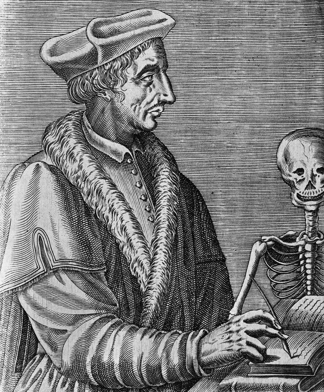 Portret van Jean Francois Fernel (1497-1558), Franse arts, astronoom en wiskundige, gravure door Nicolas II de Larmessin door John Ward Dunsmore