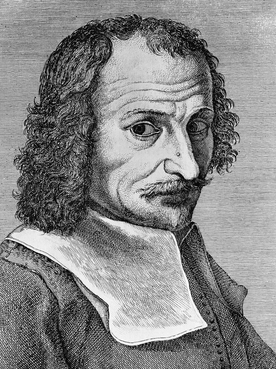 Portret van Lorenzo Lippi (1606-1665), Italiaanse schilder, dichter en schrijver, gravure uit het gedicht Malmantile racquistato, uitgegeven door Stamperia Stefano Orlandini door John Ward Dunsmore