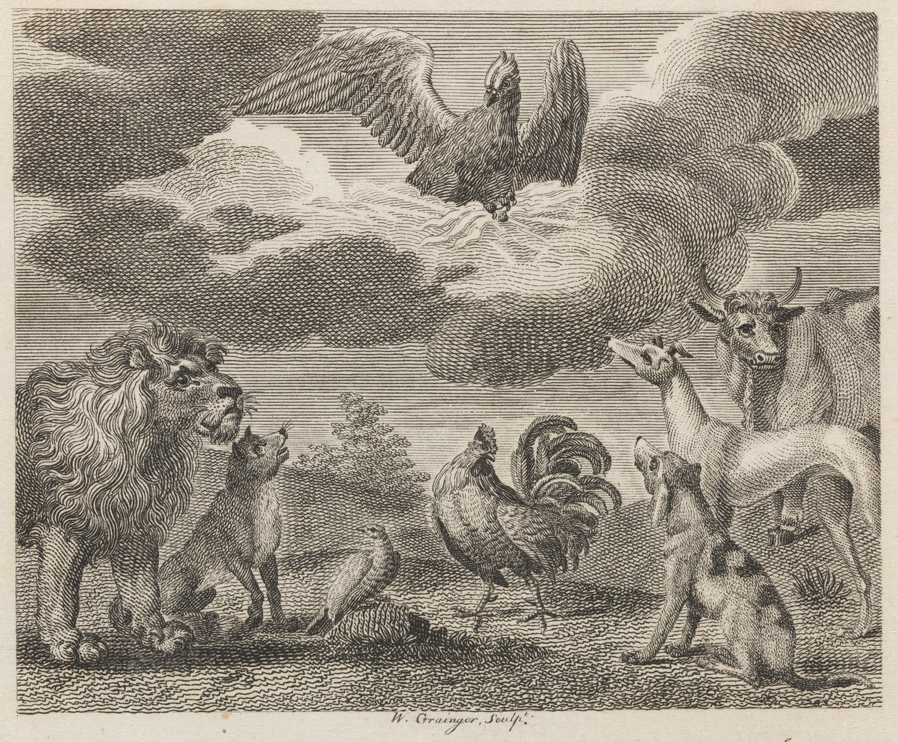 De Adelaar en de Vergadering van Dieren door W. Grainger