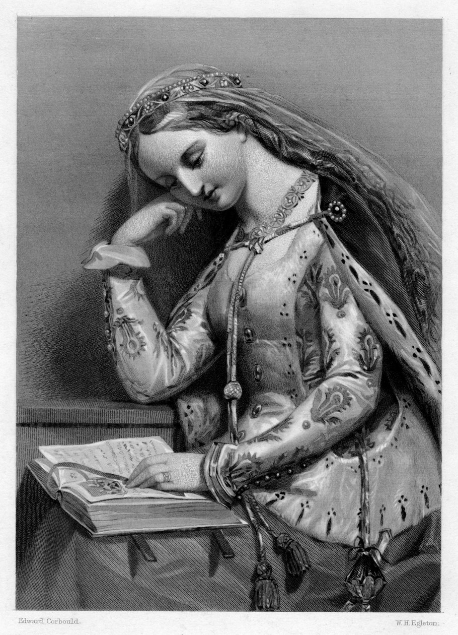 Elizabeth van York, koningin-gemalin van koning Hendrik VII van Engeland, 19e eeuw door W. H. Egleton