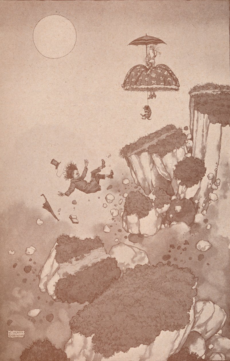 Hoe de uitvinder van het vliegtuig voor het eerst het idee kreeg tijdens een aardverschuiving door William Heath Robinson