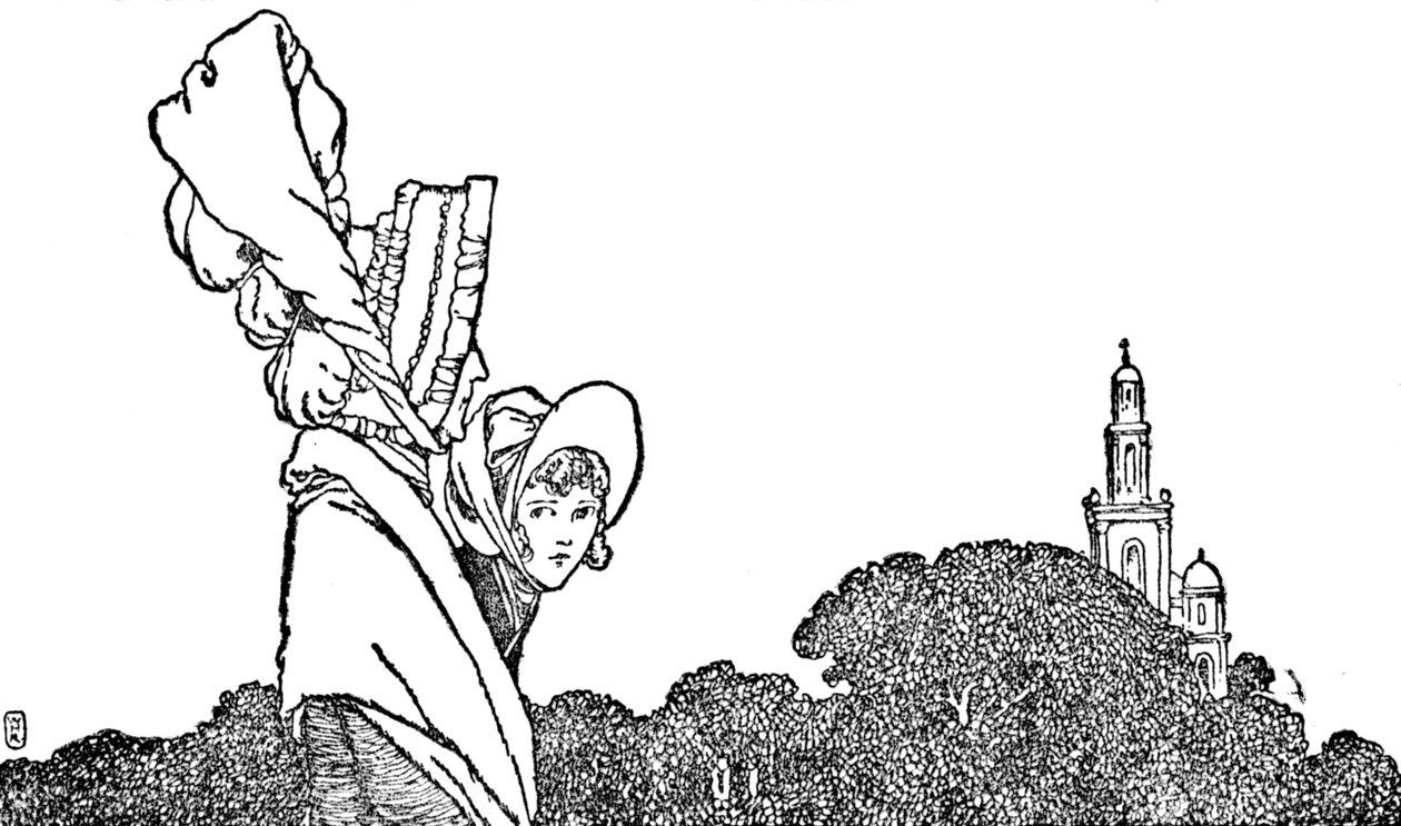 Karen en de Oude Dame Liepen naar de Kerk door William Heath Robinson