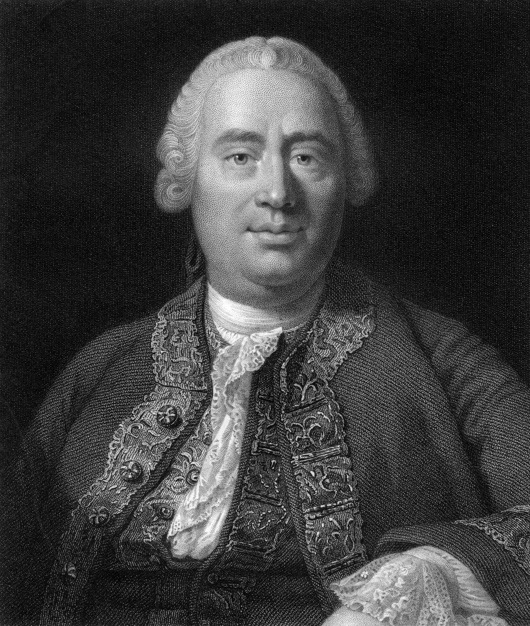 David Hume, 18e-eeuwse Schotse filosoof, econoom en historicus, 1845 door W. Holl