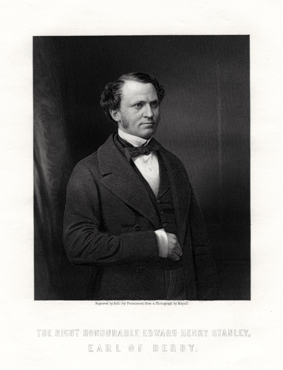 Edward Henry Stanley, 15e Graaf van Derby, Britse staatsman, midden-late 19e eeuw door W. Holl