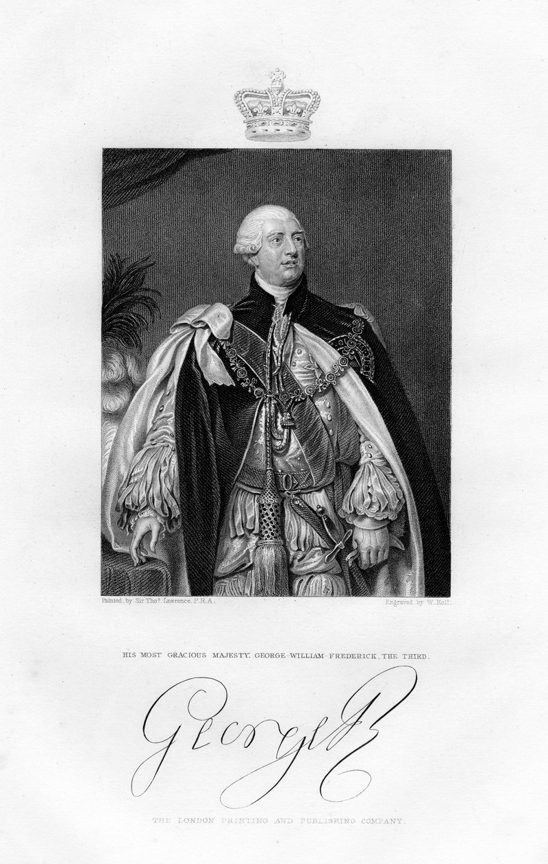 Koning George III van Groot-Brittannië, 19e eeuw door W. Holl