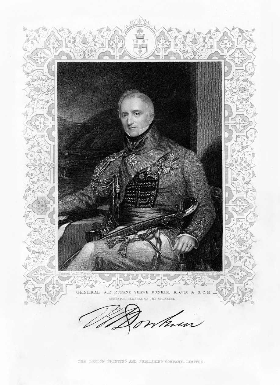 Sir Rufane Shaw Donkin, Britse soldaat, 19e eeuw door W. Holl