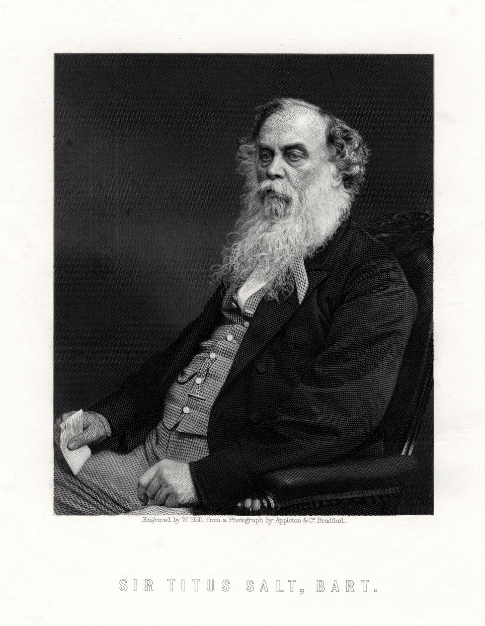 Sir Titus Salt, Britse fabrikant en weldoener, 19e eeuw door W. Holl