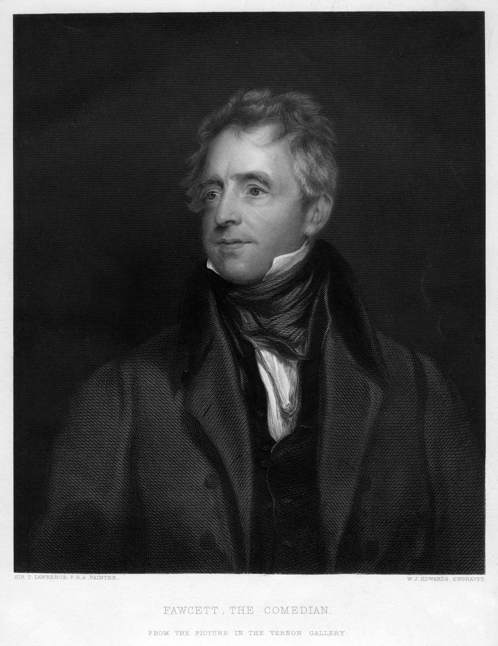 Fawcett, de Komiek, 1828 19e eeuw door W. J. Edwards