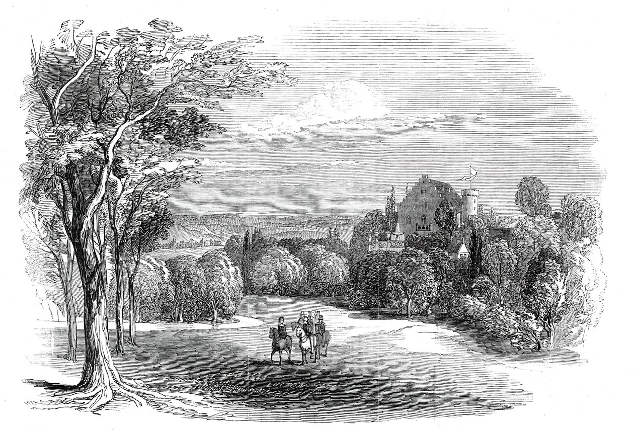 Schloss Rosenau, nabij Coburg - uit de tekening van Zijne Koninklijke Hoogheid Prins Albert door W. J. Linton