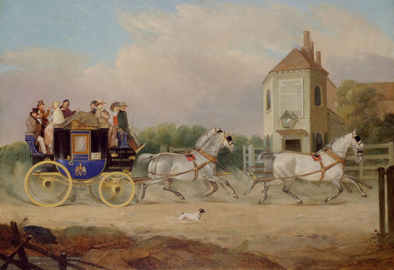 Stourbridge naar Birmingham Royal Mail Coach, 1842 door W. J. Pringle