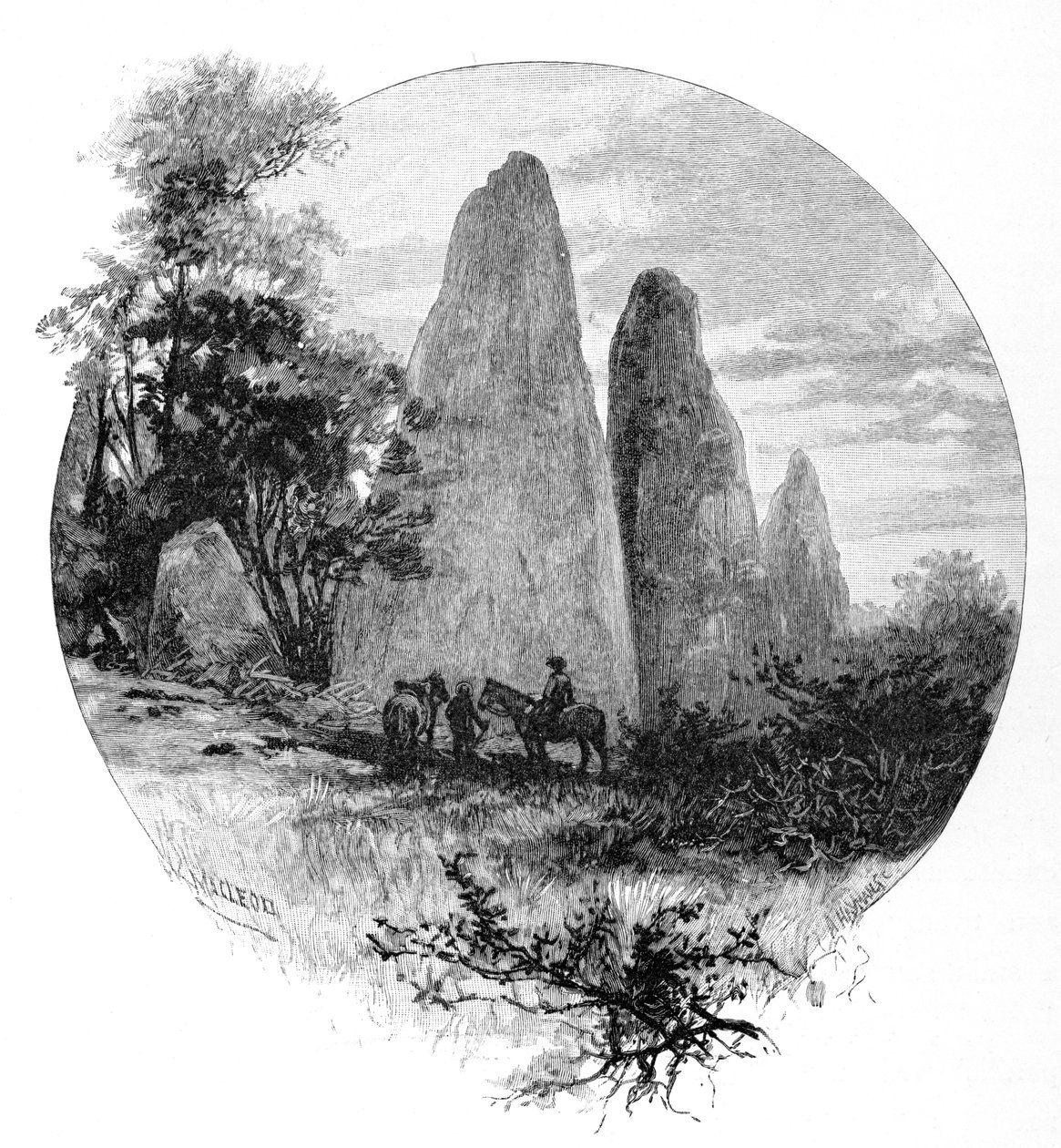 Granieten rotsen, Betts kamp, Mount Kosciuszko, New South Wales, Australië, 1886 door W. Macleod