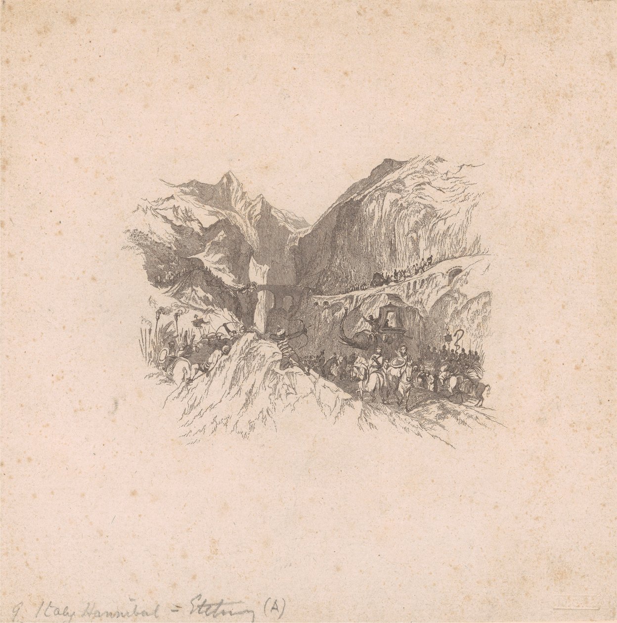 Hannibal die de Alpen passeert (vignetten) door W. R. Smith