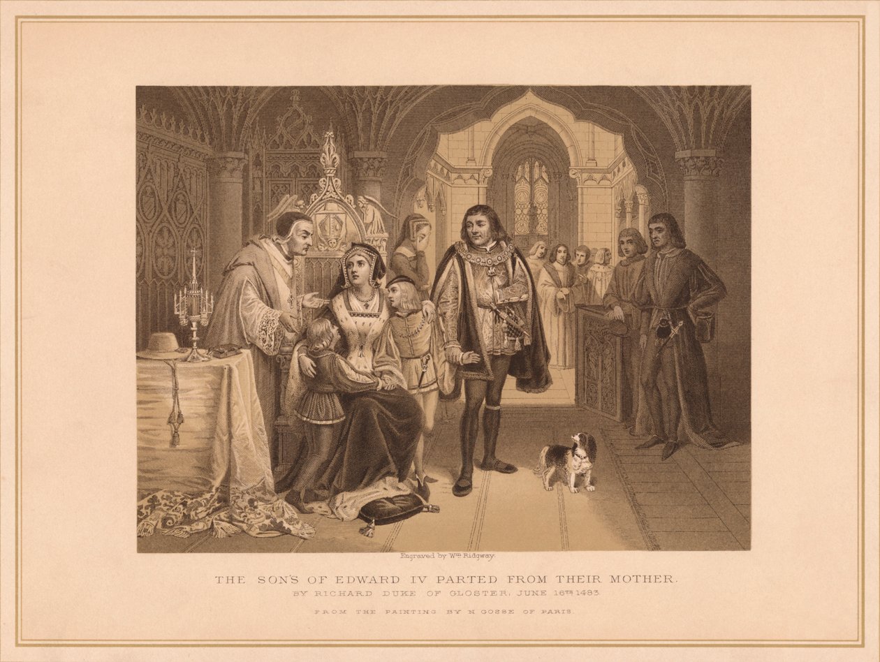 De zonen van Edward IV gescheiden van hun moeder, door Richard Hertog van Gloucester, 16 juni 1483 door W Ridgway