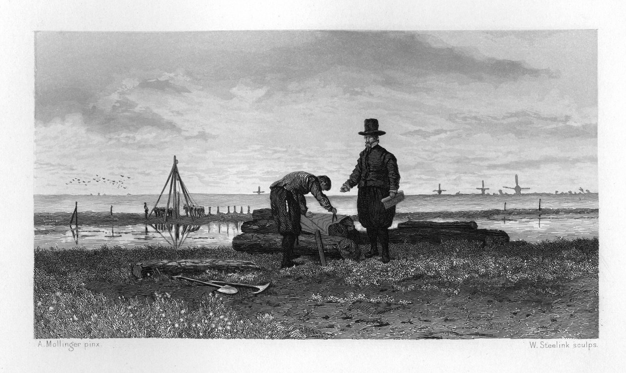 Jan Leeghwater, Nederlandse molenbouwer en waterbouwkundig ingenieur, 1608 c1870 door W. Steelink