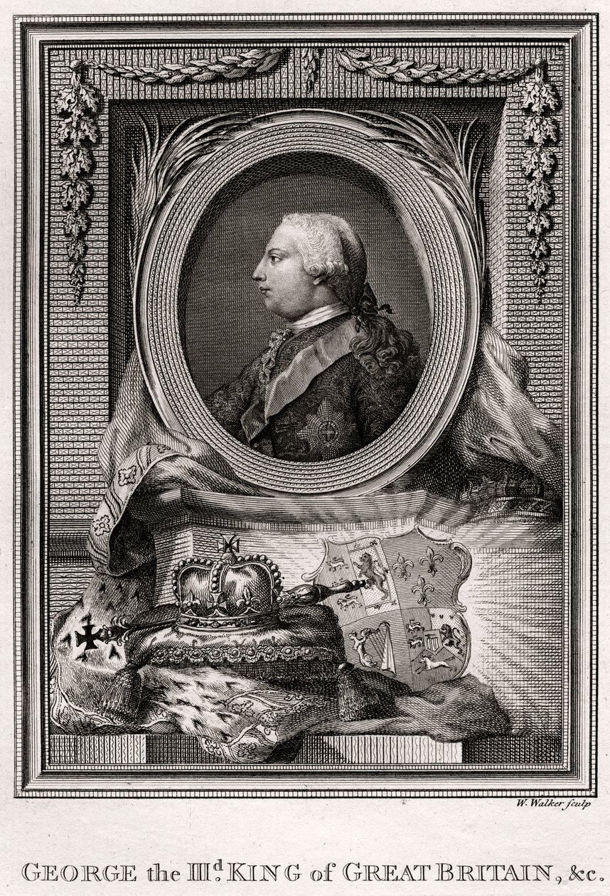George III, Koning van Groot-Brittannië, 1777 door W. Walker