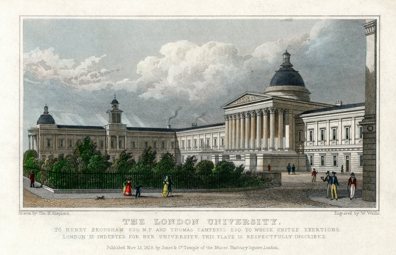 De Universiteit van Londen, 1828 door W. Wallis
