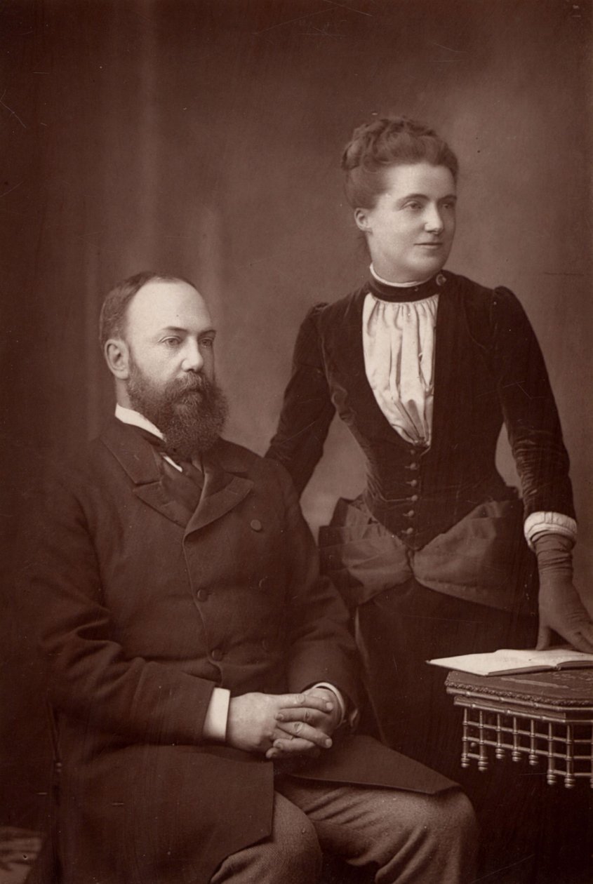 Charles en Emilia Wentworth Dilke (z/w foto) door W. and D. Downey