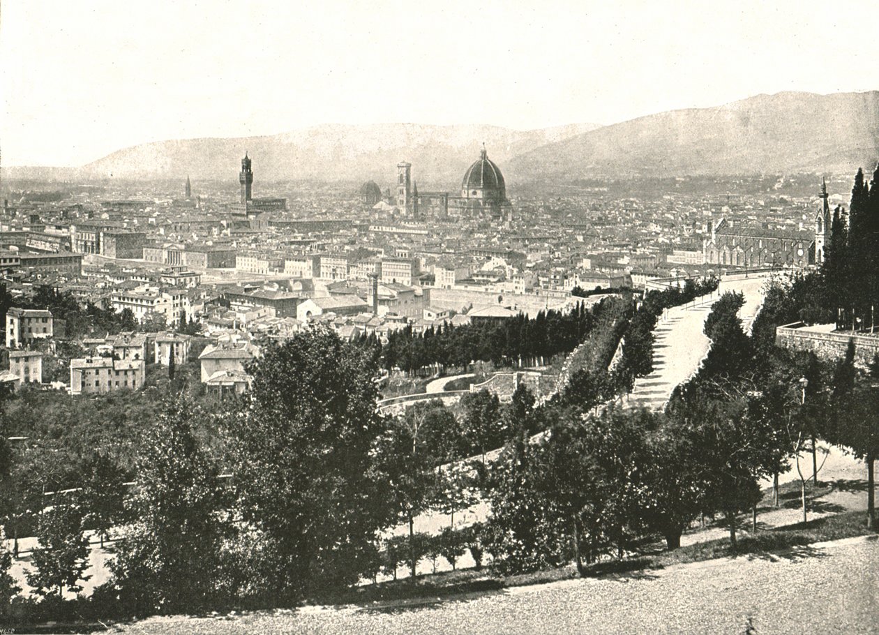 Panorama van de stad Florence, Italië, 1895 door W and S Ltd