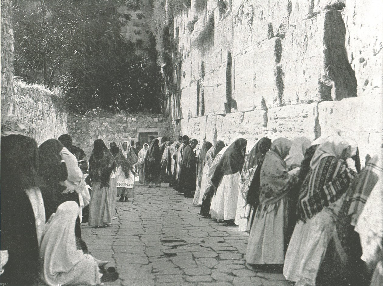 De Klaagmuur, Jeruzalem, Palestina, 1895 door W and S Ltd