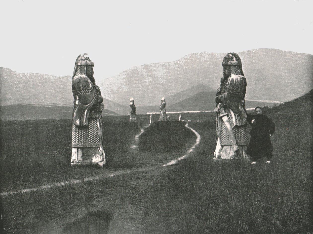 De benadering van de stad, Nankin, China, 1895 door W and S Ltd