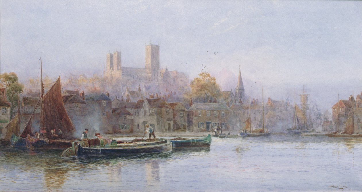 Kathedraal van Lincoln vanaf de Rivier door Walker Stuart Lloyd