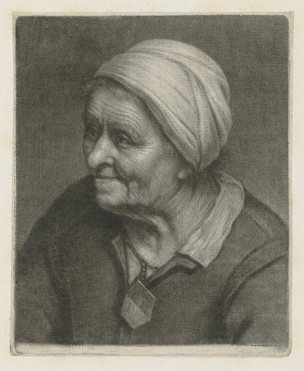 Portret van een oude vrouw door Wallerant Vaillant