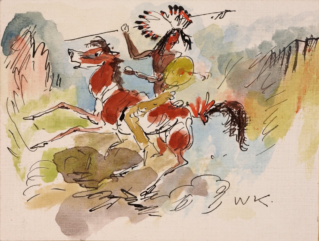 Indianer zu Pferd door Walt Kuhn