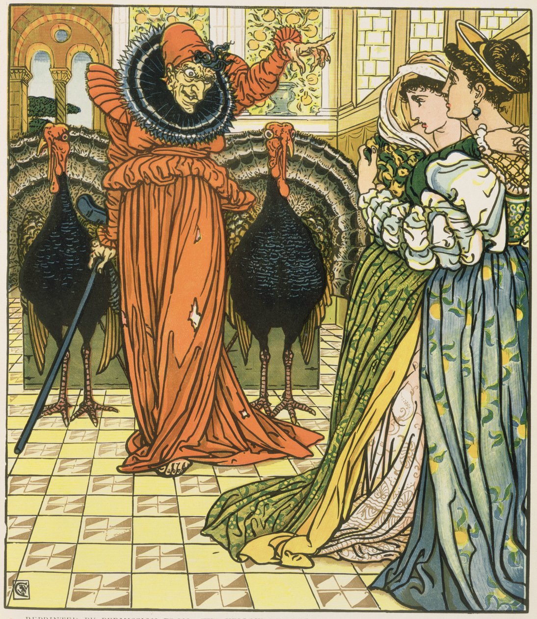 Illustratie uit De Gele Dwerg, eerste editie door Walter Crane