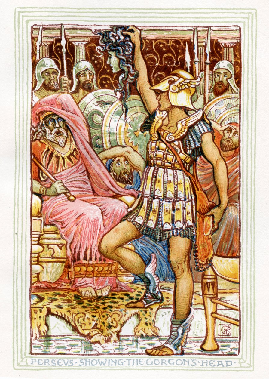 Perseus toont het hoofd van Medusa door Walter Crane