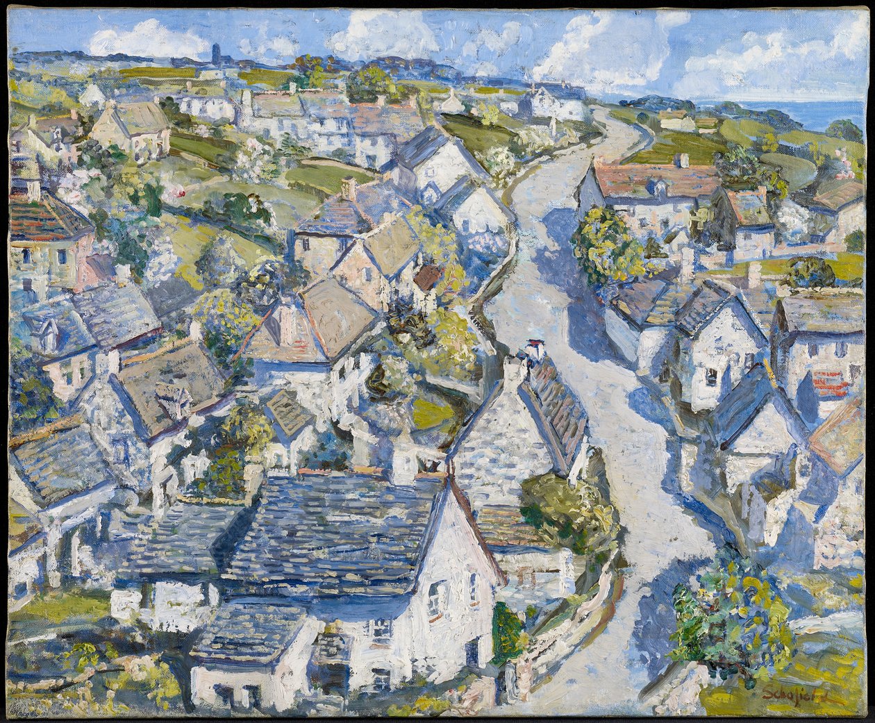 Mijnwerkersdorp in Cornwall, ca. 1920 door Walter Elmer Schofield
