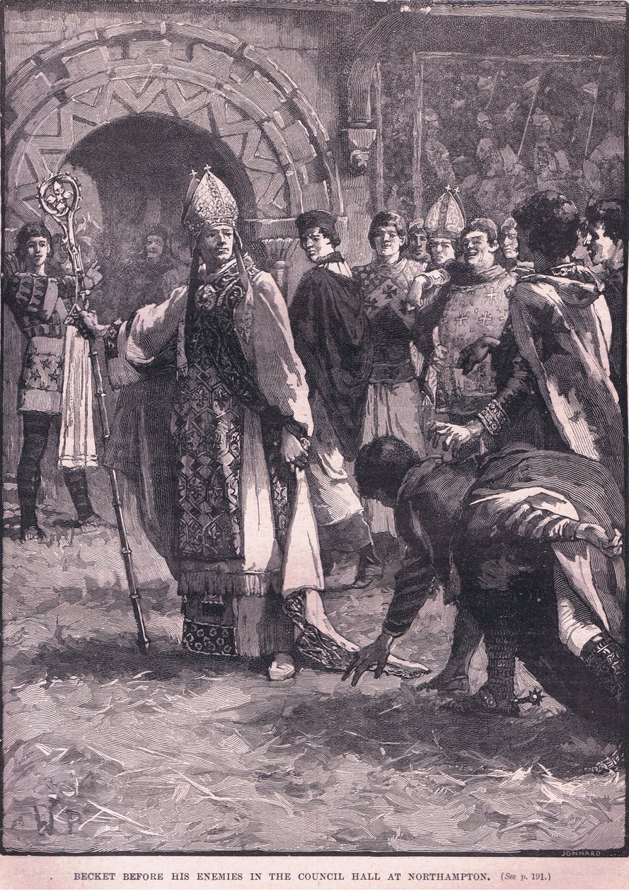 Becket voor zijn vijanden in de raadszaal in Northampton AD 1164 door Walter Paget