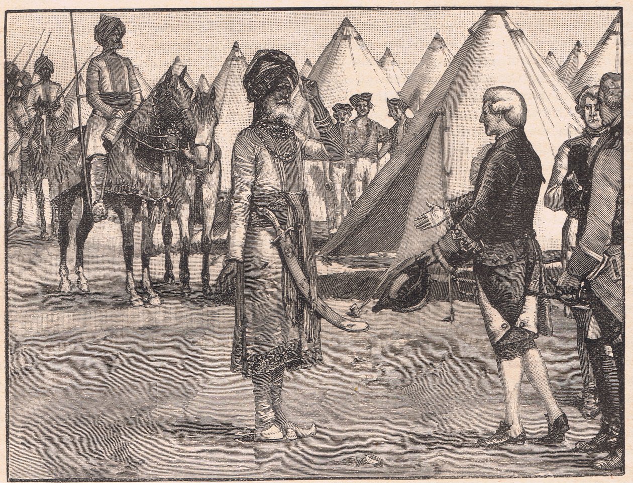 De Grote Mogul betreedt het Engelse kamp AD 1765 door Walter Paget
