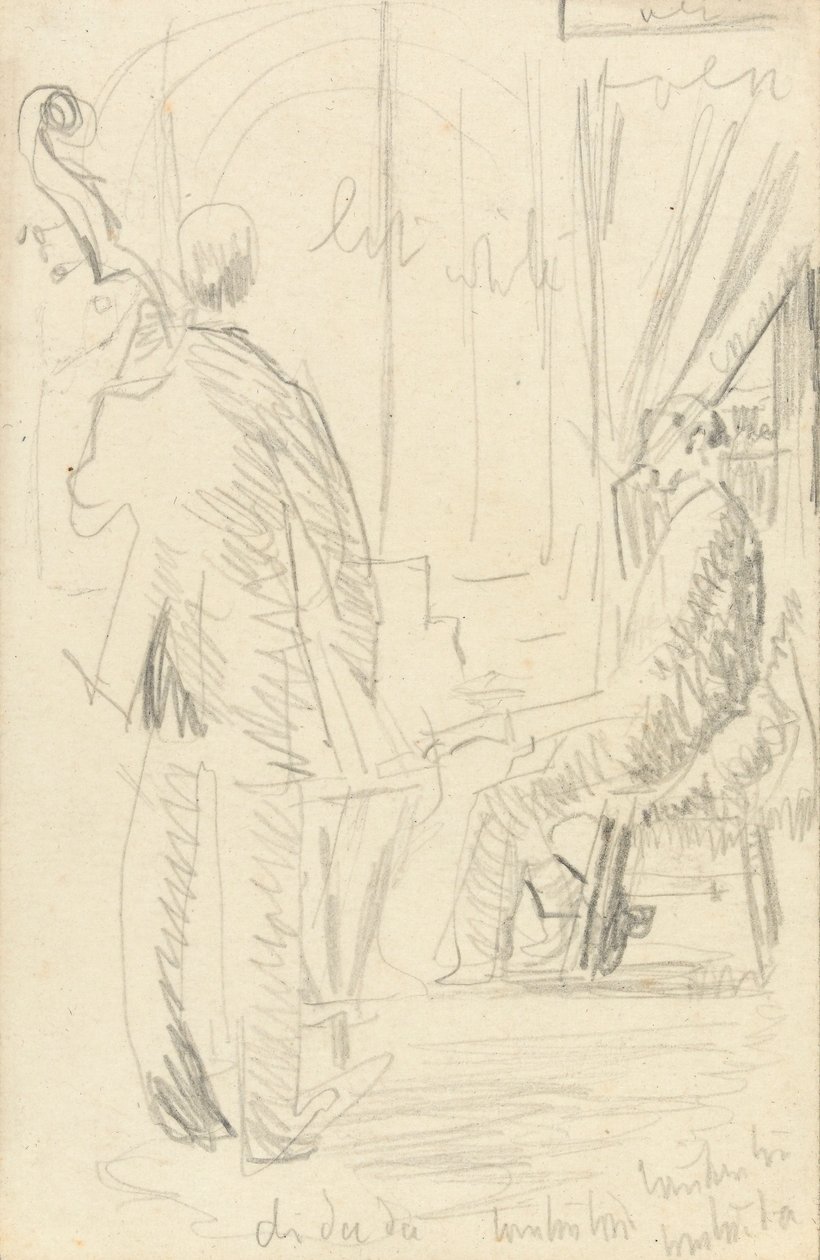 Muzikale Groep: Contrabas en Piano door Walter Richard Sickert