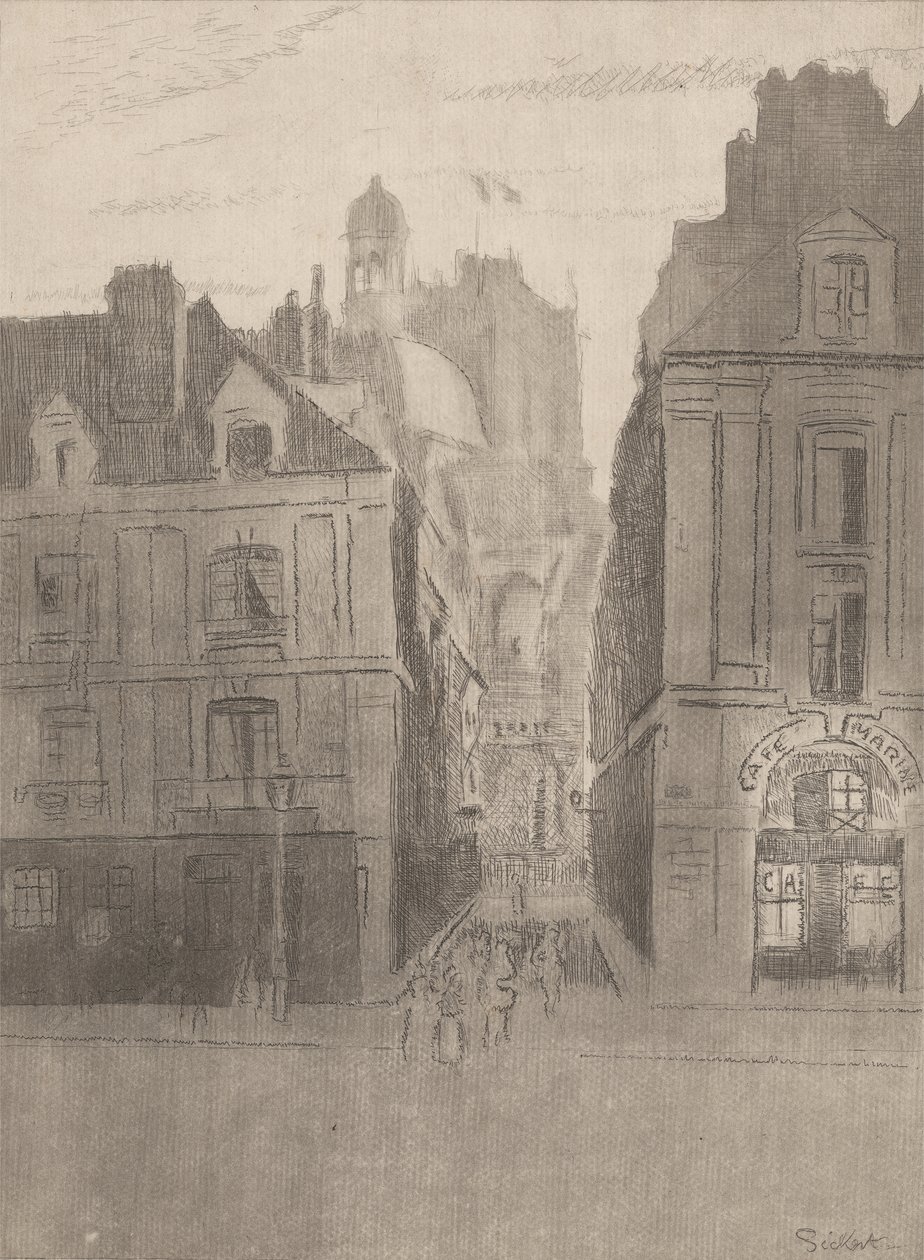 Straat in Dieppe door Walter Richard Sickert