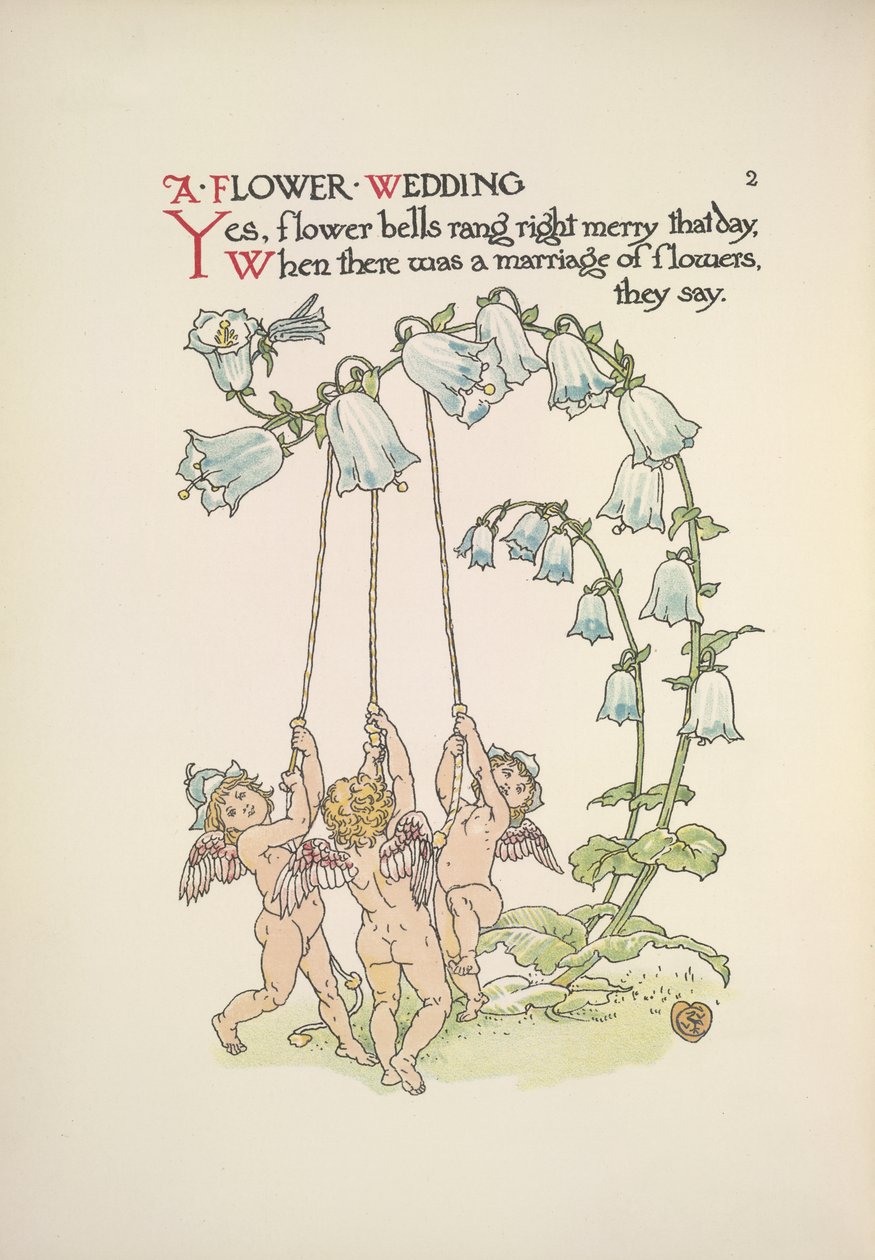 Een bloemenhuwelijk door Walter Crane