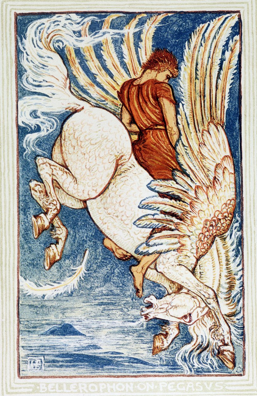 Bellerophon op Pegasus door Walter Crane