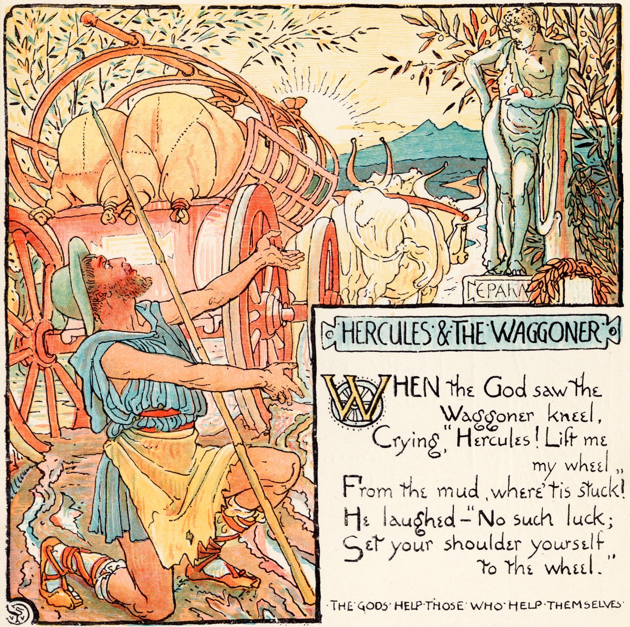 Hercules en de Wagenmenner, illustratie uit 