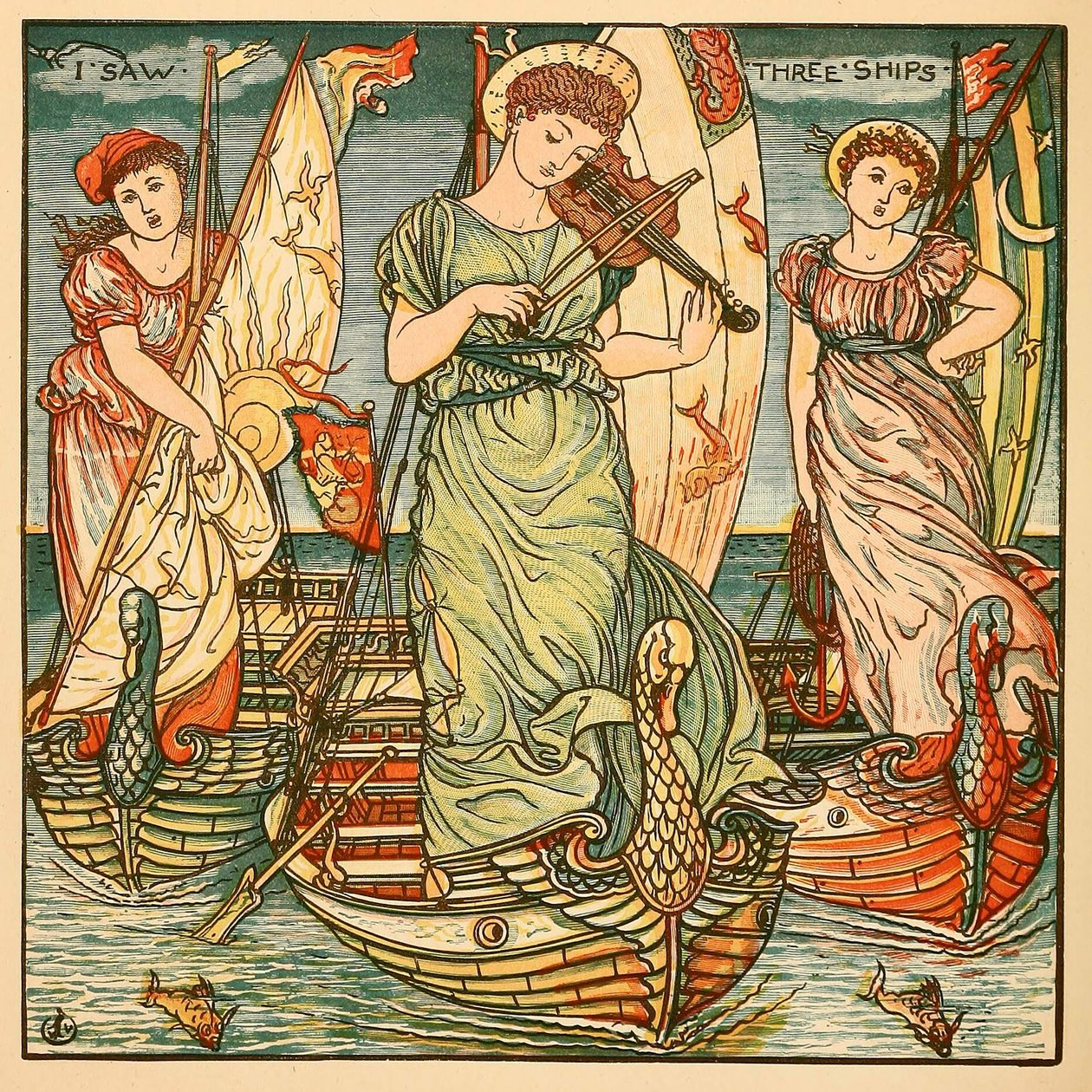 Ik zag drie schepen, uit Walter Crane