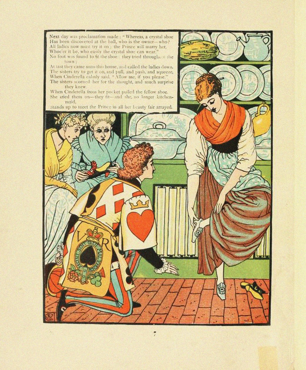 Illustratie voor Sprookje Assepoester door Walter Crane