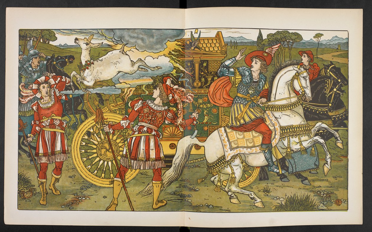 Illustratie voor het hert in het bos door Walter Crane