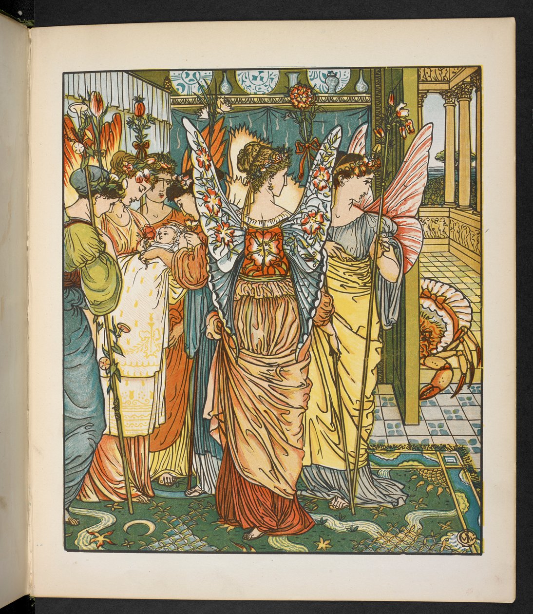 Illustratie voor de Hinde in het bos door Walter Crane
