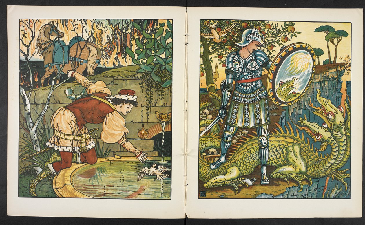 Illustratie voor het verhaal, Prinses Belle étoile door Walter Crane