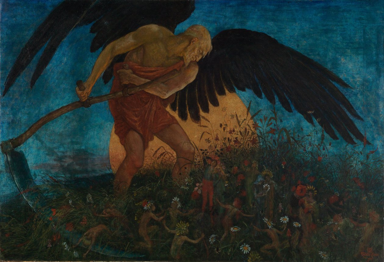 De dood als maaimachine door Walter Crane