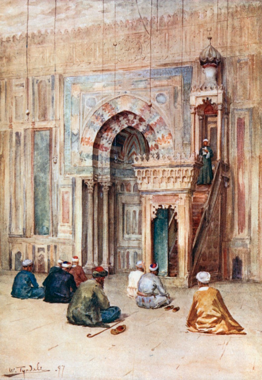 Het heiligdom in de moskee van Sultan Hasan (kleurenlitho) door Walter Frederick Roofe Tyndale