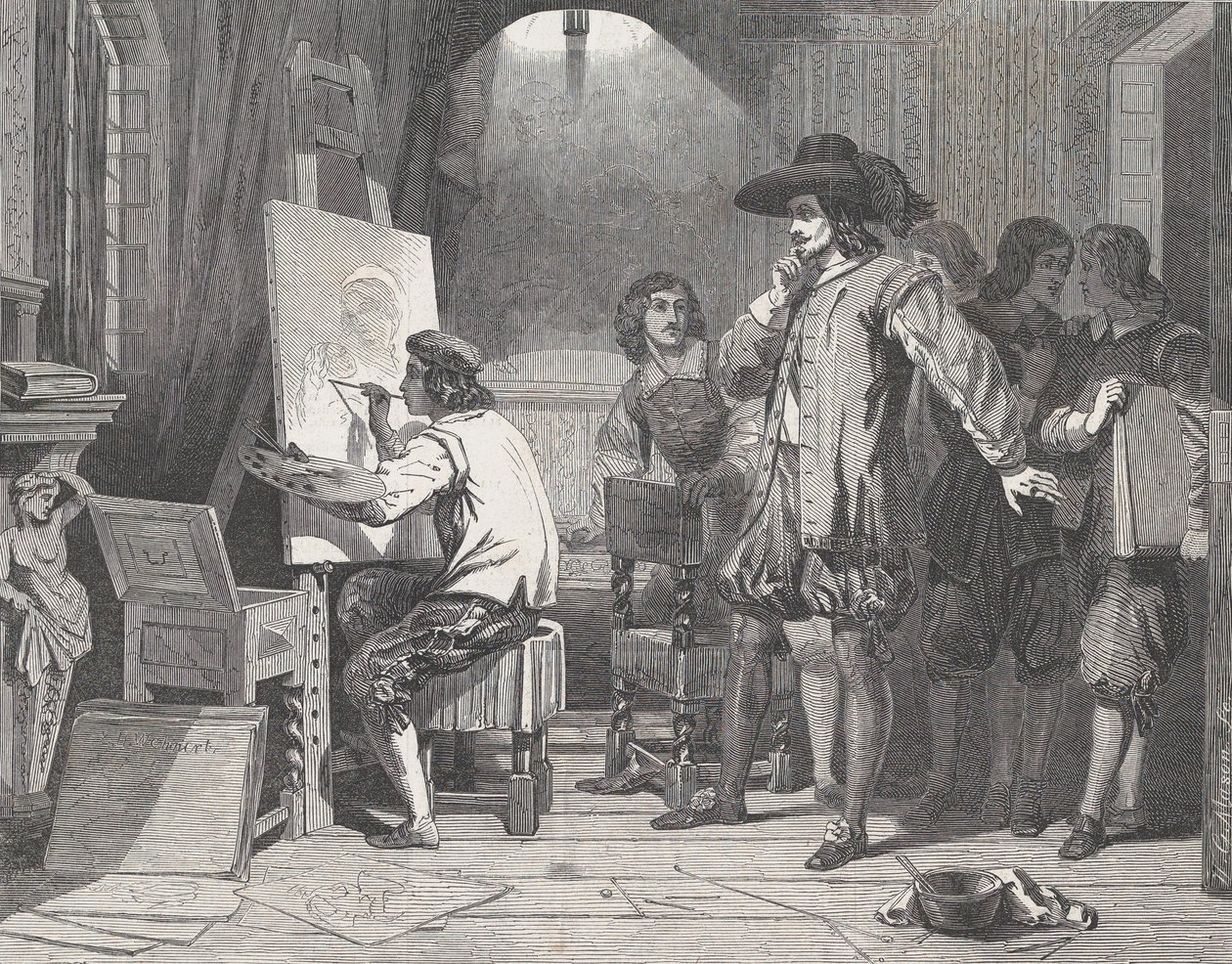 Sebastian Gomez ontdekt door zijn meester, Murillo, aan het werk, uit Illustrated L door Walter George Mason
