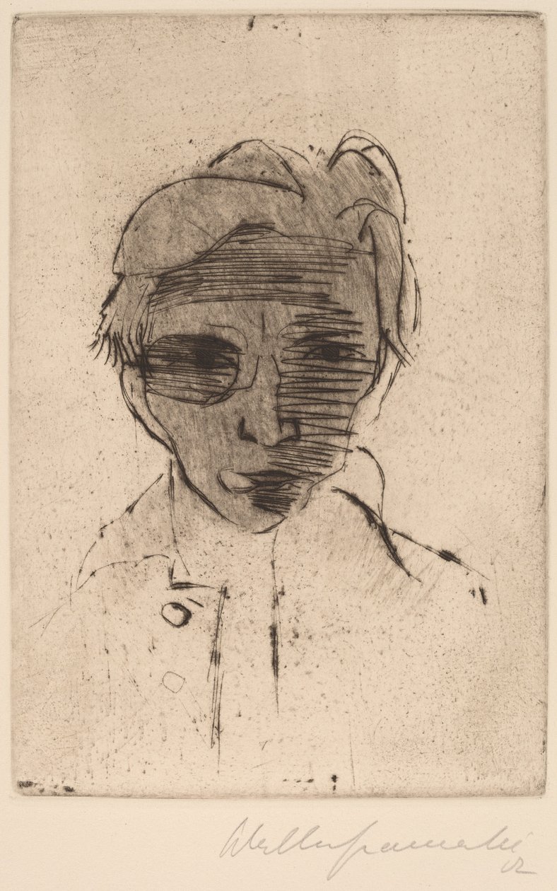 Somber Gezicht, Zelfportret door Walter Gramatte